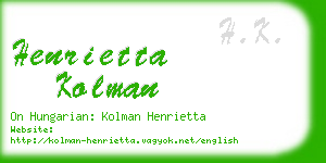 henrietta kolman business card